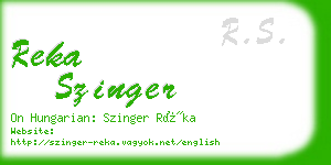 reka szinger business card